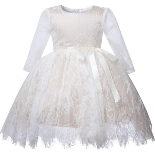 Baby Girl Wedding Dresses Layered Tulle Champagne Baptism Christening Gown Pageant Dress Princess Party 1 Year Birthday Clothes