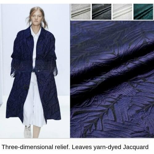 Three-dimensional embossed leaf yarn-dyed jacquard fashion fabric Sewing fabric factory store is not out of stock