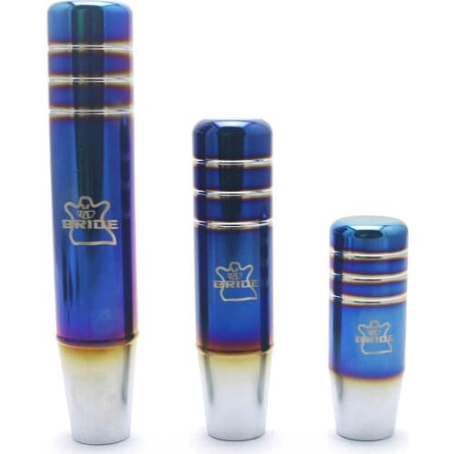 BRIDE Style Universal Car Burnt Blue Burned Blue 9cm/13cm/17.5cm Aluminum Gear Shift Knob Shifter Lever Head