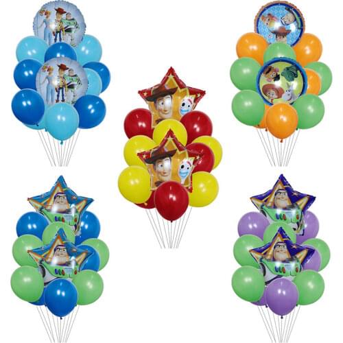 12pcs/lot 18inch Cartoon Toy Woody Captain Buzz Lightyear Foil Balloons Superhero Story Globos Kids Birthday Party Decoration