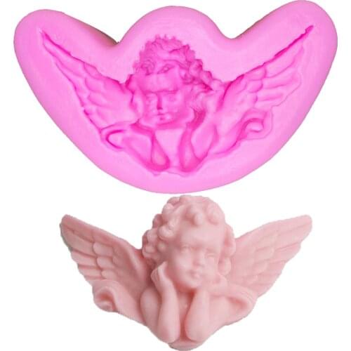 High quality Angel Boy 3D Silicone Cake Mold Soap Molds Kitchen Baking Fondant Cake Decorating Tools T1111