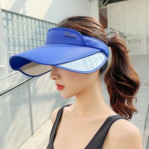 Women sun hat Summer Visor Outdoor Sports Foldable Visor Empty Cap Fitness Sunscreen Cap Without Top Sweat Absorption Sun Hat