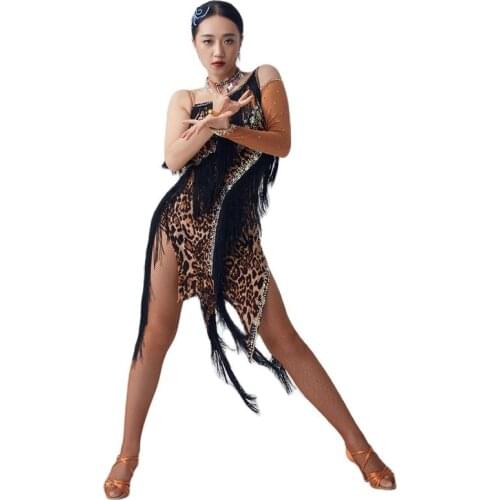 L-2017 Sexy Print Fabric Tassel Single Shoulder Dress Women Evening Party Rhinestones Fringes Dress Celebrate Latin Dance Dress