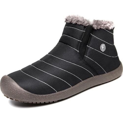 Winter Waterproof And Non-Slip Snow Boots Mens Large Cotton Ankle Shoes Plush Warm Boots Mens And Womens Cotton Casual Shoes