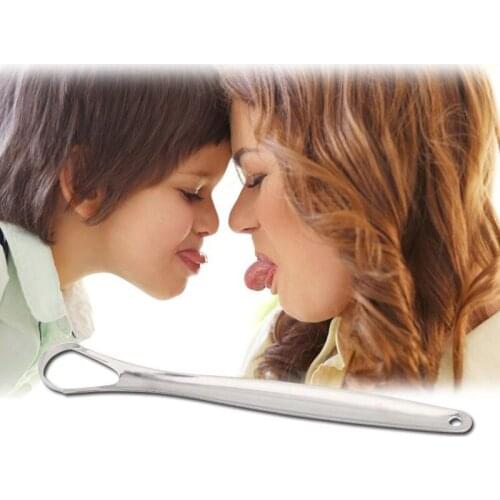 1PC Tongue Scraper Stainless Steel Useful Oral Tongue Cleaner Mouth Brush Reusable Tongue Toothbrush Oral Hygiene Care Tools HOT