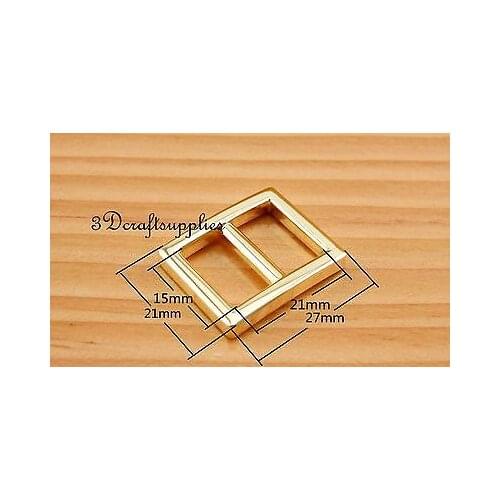 Strap adjuster rectangle sliders golden 15 mm 5/8 inch 12 pcs U159