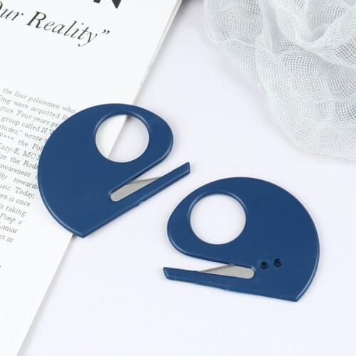 2pcs/lot Plastic Letter Opener Mini Sharp Letter Mail Envelope Opener Safety Papers Guarded Cutter Blade Office Equipment