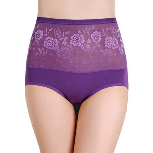 2 pcs P women Cotton Panties Womens sexy lace Underwear High Waist female Briefs Ceca Calcinhas Transparent Underpants