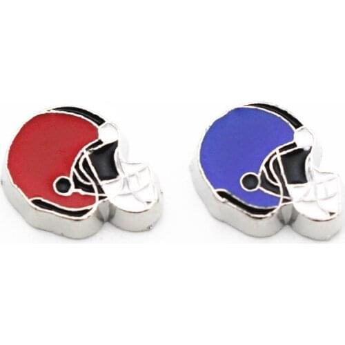 20Pcs/Lot Soccer Helmet Alloy Floating Charms Hand-made DIY for Glass Lockets