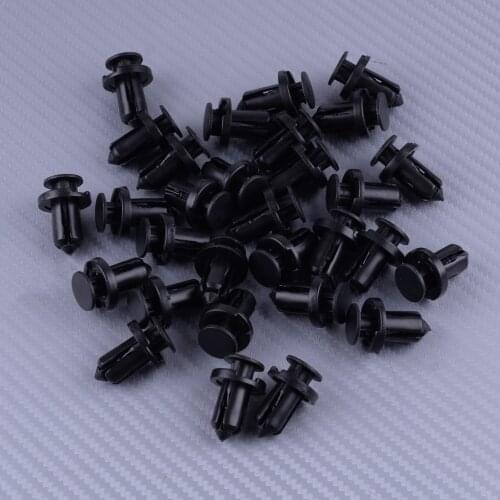 30Pcs Car Interior Accessories 01553-09241 0155309241 Nylon Push-Type Bumper Fastener Retainer Clips Rivet Black Fit For Nissan