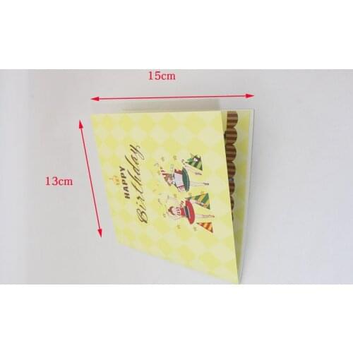 3D Handmade Cartoon Dancing Girl Cellular Candle Cake Paper Invitation Greeting Card PostCard Children Kids Birthday Party Gift