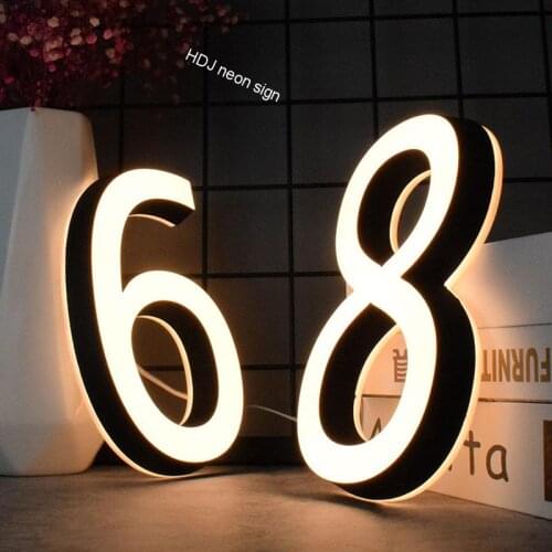Mini House Numbers 0/9 A/B/C 3D Modern Customs Door Plates Stainless Steel Letter Sign Plate Address Number for House Room Decor