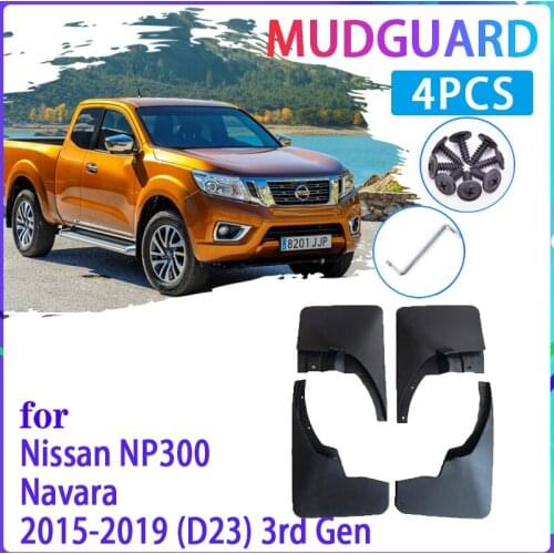 4 PCS Car Mud Flaps for Nissan NP300 Navara D23 2015~2019 NP 300 Mudguard Splash Guards Fender Mudflaps Auto Accessories