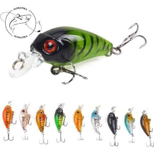 9Pcs/lot 4.5cm 3.5g Artificial Plastic Minnow Wobbler Crank Baits Fishing Bait Lures With 2 6# Hooks For Ocean Pesca
