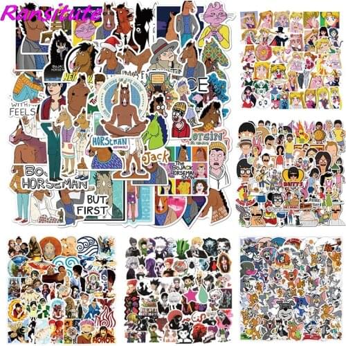 Ransitute R1105 Animation Theme Cartoon Scrapbooking Stickers Decal For Guitar Laptop Luggage Car Fridge Graffiti Sticker