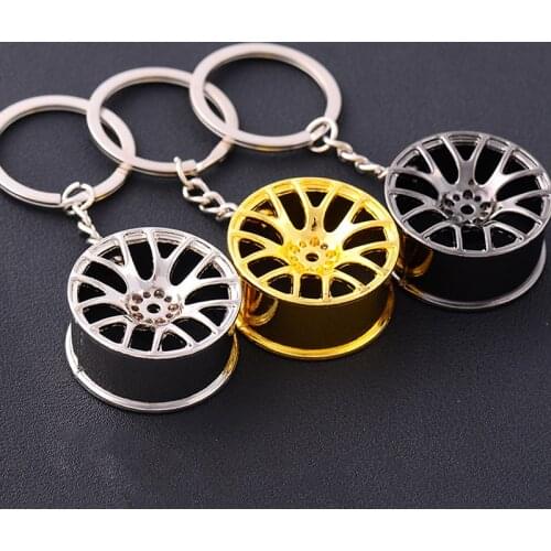 Car wheel keychain key ring with Brake discs Car Tire Keychain Auto Car Key Chain Keyring For BMW Audi benz Toyota Honda Nissan