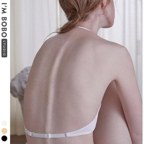 IMBOBO Solid color front closure bra sexy push up gather bras Female brief underwear smooth lift up cup strapless invisible bra