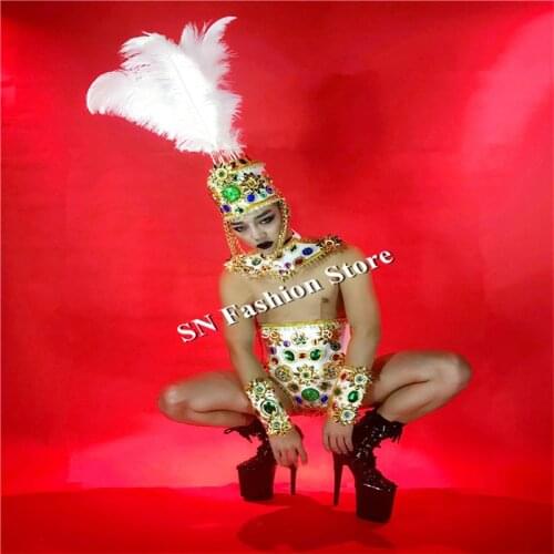 DC46 Balllroom dance men dj costumes armor robot suit stage show wears clothe sext dresss party bar club performance led supply