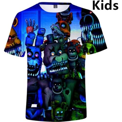 3 To 14 Years Kids T Shirt Five Nights At FNAF 3D Print tshirt T-shirt Boys Girls Harajuku T shirts Tee Children Clothing