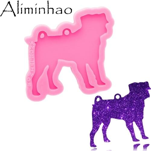 DY0819 Super Glossy Resin Dog Mold, Silicone Mould for Craft Keychain, Epoxy Resin mold Jewellery Making
