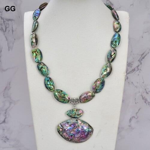 GG Jewelry 34x55MM Paua Abalone Shell Pendant Necklace