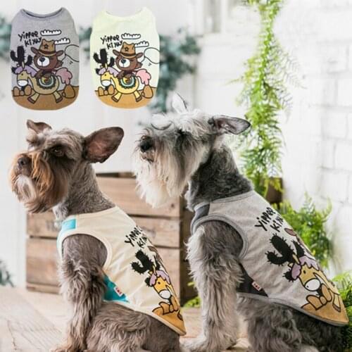 Cotton French Bulldog Cartoon Print Summer Cool Vest Pet Dog Clothes for Small Dogs Pets Clothing Chihuahua Apparel Pug Costume