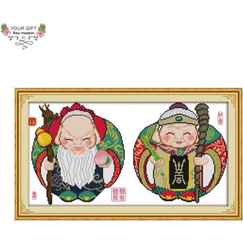 Joy Sunday Z330 The Double Longevity Needlework Needlepoint Embroidery DIY Cross Stitch kits Home Decor