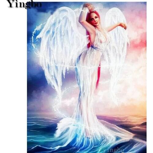 Full Square Drill 5D DIY Diamond Painting Angel Woman Sea Cartoon Diamond Embroidery Rhinestones Diamond Mosaic Wall Home Decor