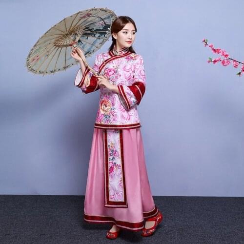 BALDAUREN Ancient Republic Of China Miss Costume Xiuhe Chinese Bridesmaid Dress Lock Qingqiu Ruo Langge Maid Xi Niang