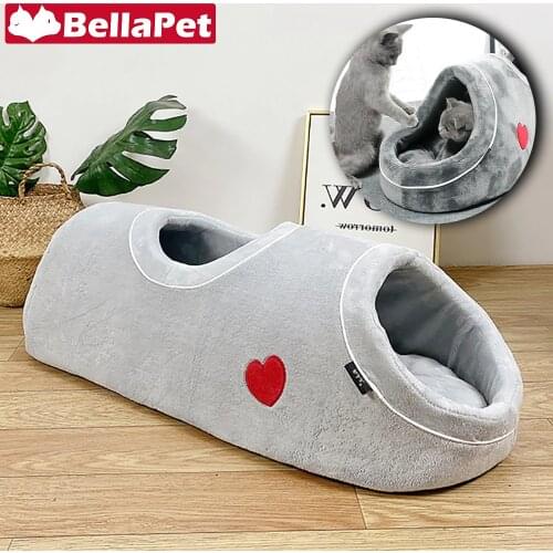 Cave Cat Bed House Kitten Tunnel Cute Cats Beds House Soft Luxury Pet Bed for Cat Accessories Cave Cat Basket Pet Supplies