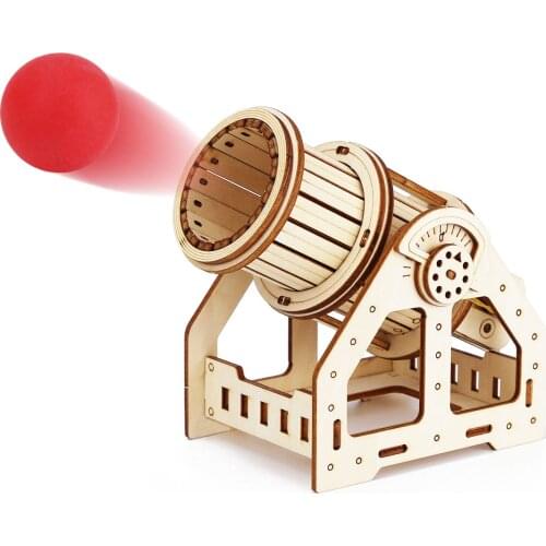 Cannon Model Siege Artillery Mechanical 3D Wooden Puzzle Toy Kit Creative Brain Teaser Birthday Gift For Children