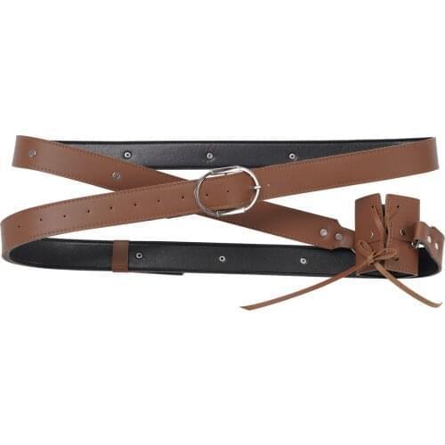 Men Leather Waist Belt Gothic Sword Girdle Vintage Medieval Steampunk Single Scabbard Belt Cosplay Knight Sword Holder Waistband