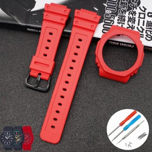 Soft TPU Strap for Casio G-SHOCK GA-2100 GA2110 GA2100 Band GA-2100-1A GA-2100-4A Bezel Case Smart Watch Accessories Watchband