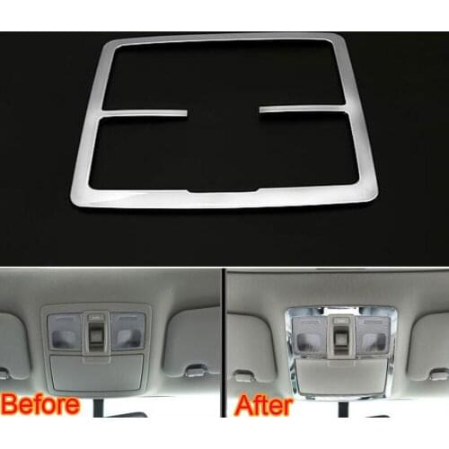 BBQ@FUKA Chrome ABS Car Roof Dome Front Reading Light Lamp Cover Trim Styling Sticker Fit For Kia Sportage R 2011-2015
