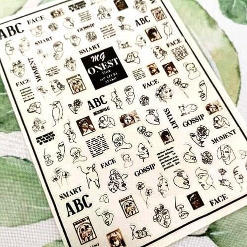 Newest MG0705-12 design 3d nail sticker decal export Japan rhinestiones DIY decorations for nail art