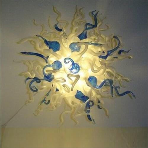 Christmas Gift Wrought Iron Blown Glass Chandelier Lighting for Living Room Modern Decoration Chandelier Glass Light