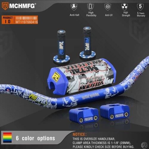 Handlebar For Pro Taper Pack Bar 1-1/8" Classic Handle bar Pads Grips Pit Pro Racing Dirt Pit Bike Motorcycle With CNC Adapter