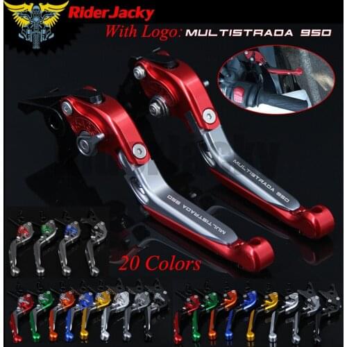 RiderJacky LOGO "950 MULTISTRADA" Motorcycle CNC Brake Clutch Levers For Ducati 950 MULTISTRADA 2017-2018 17 18 Adjustable