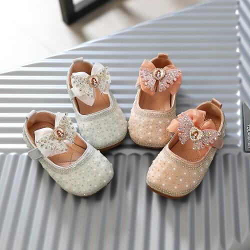 Autumn Children Shoes Girls Flat Heel Princess Dance Sandals Kids Shoes Glitter Leather Fashion Girls Party Dress Wedding Shoes