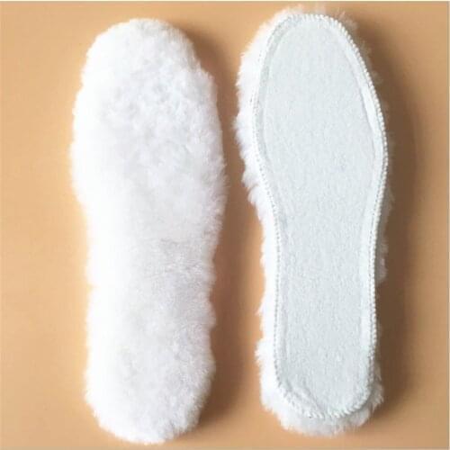 Wool Insoles Sheepskin Fleece Boots Shoe Inner Winter Warm Unisex Felt Thick Hot