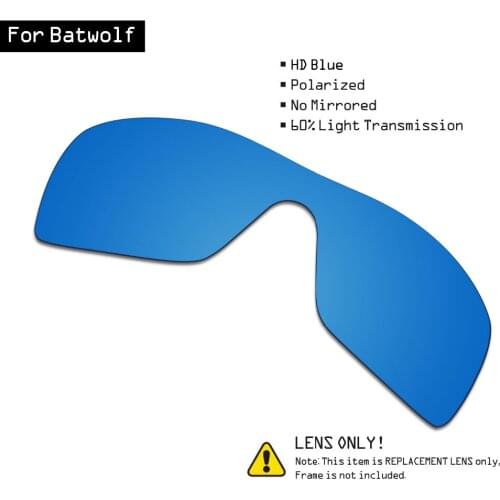 SmartVLT Sunglasses Replacement Lenses for Oakley Batwolf - HD Blue