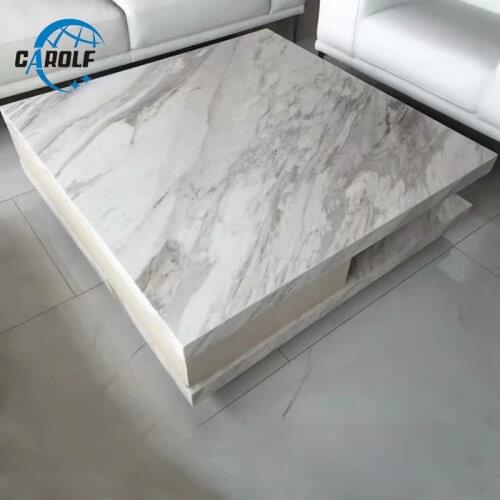 Modern living room furniture white marble coffee table sofa square center table