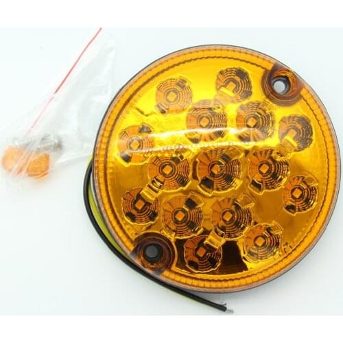 LED 12V/24V 95mm Waterproof Round Rear Turn Signal Lights 15 Led Automobile Indicating Lamps Amber Truck Trailer lights