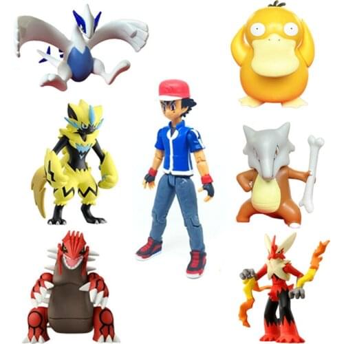 Takara Tomy Ash Ketchum Zeraora Blaziken Psyduck Lugia Cubone Pokemones Action Figure Toys Collection Anime Figure Kids Gifts