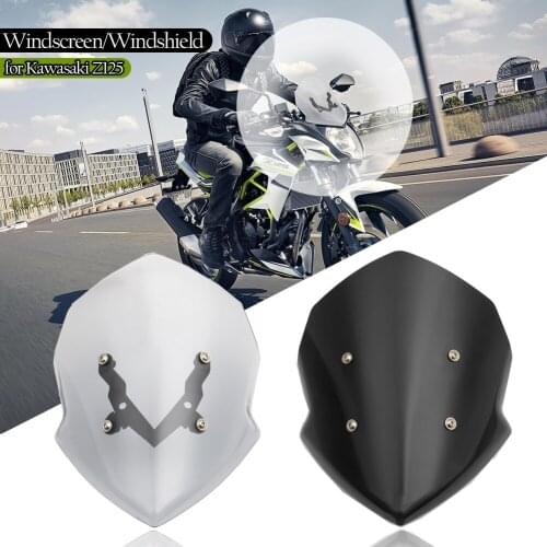 Motorcycle Sport Windscreen Windshield Wind Deflector Protector with Bracket For Kawasaki Z125 2019-2021 Moto Accessories Smoke