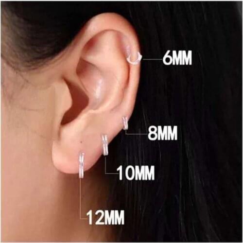 925 Sterling Silver Spiral Double Hoop Earrings For Women Mini Small Hoop Earrings Ear Bone Buckle Round Circle Earrings Hoops