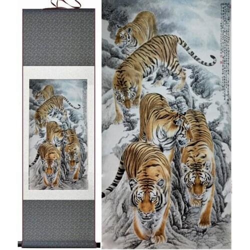 Tiger painting Chinese Art Painting Home Office Decoration Tiger art painting