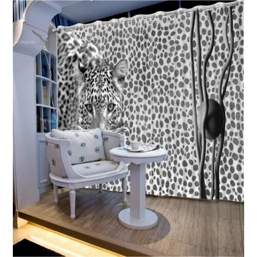 3d gordijn voor kinderen 3D Window Curtains For Living Room Bedroom Art tiger Drapes Cortina Rideaux Cushion cover