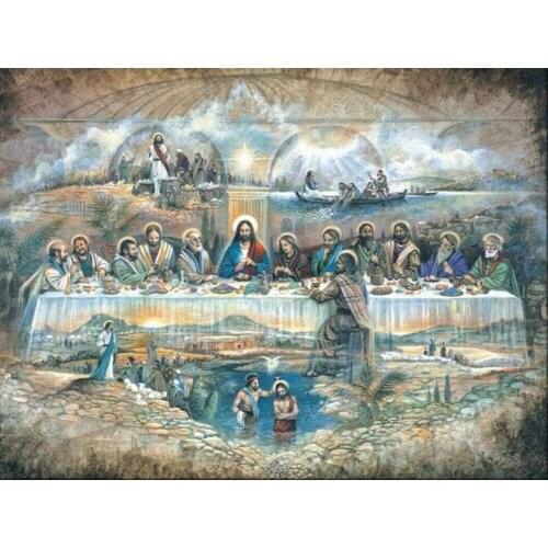 5D DIY Diamond Painting The Last Supper Picture Full Drill Embroidery Cross Stitch Mosaic Craft Kit Home Decor Christmas Gift