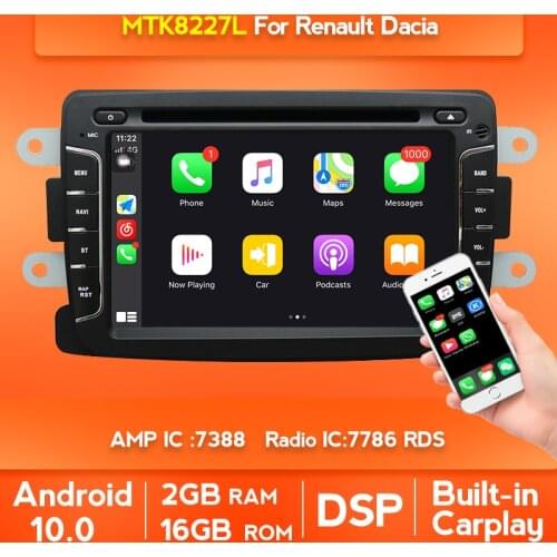 Car DVD Player For Renault Dacia,LOGAN II,Duster,DACIA,Kaptur Multimedia Video Player Android DSP RDS With Carplay Wifi GPS Navi